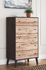 Piperton Two-tone Brown/Black Chest Of Drawers - Ella Furniture