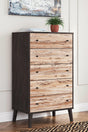 Piperton Two-tone Brown/Black Chest Of Drawers - Ella Furniture
