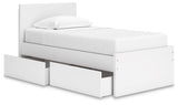 Onita White Twin Panel Platform Bed With 1 Side Storage