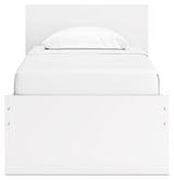 Onita White Twin Panel Platform Bed With 1 Side Storage