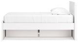 Onita White Twin Panel Platform Bed With 1 Side Storage