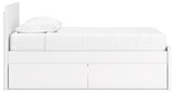 Onita White Twin Panel Platform Bed With 1 Side Storage
