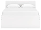 Onita White Queen Panel Platform Bed with 1 Side Storage