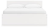 Onita White King Panel Platform Bed with Storage