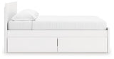 Onita White King Panel Platform Bed with Storage