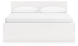 Onita White King Panel Platform Bed with 2 Side Storage
