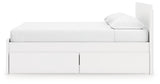 Onita White King Panel Platform Bed with 2 Side Storage