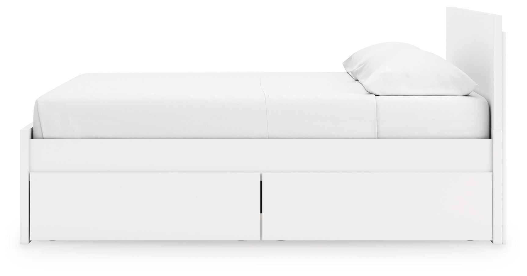 Onita White King Panel Platform Bed with 2 Side Storage