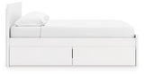 Onita White King Panel Platform Bed with 2 Side Storage