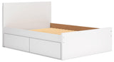 Onita White Full Panel Platform Bed with 1 Side Storage