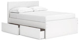 Onita White Full Panel Platform Bed with 1 Side Storage