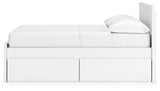 Onita White Full Panel Platform Bed with 2 Side Storage