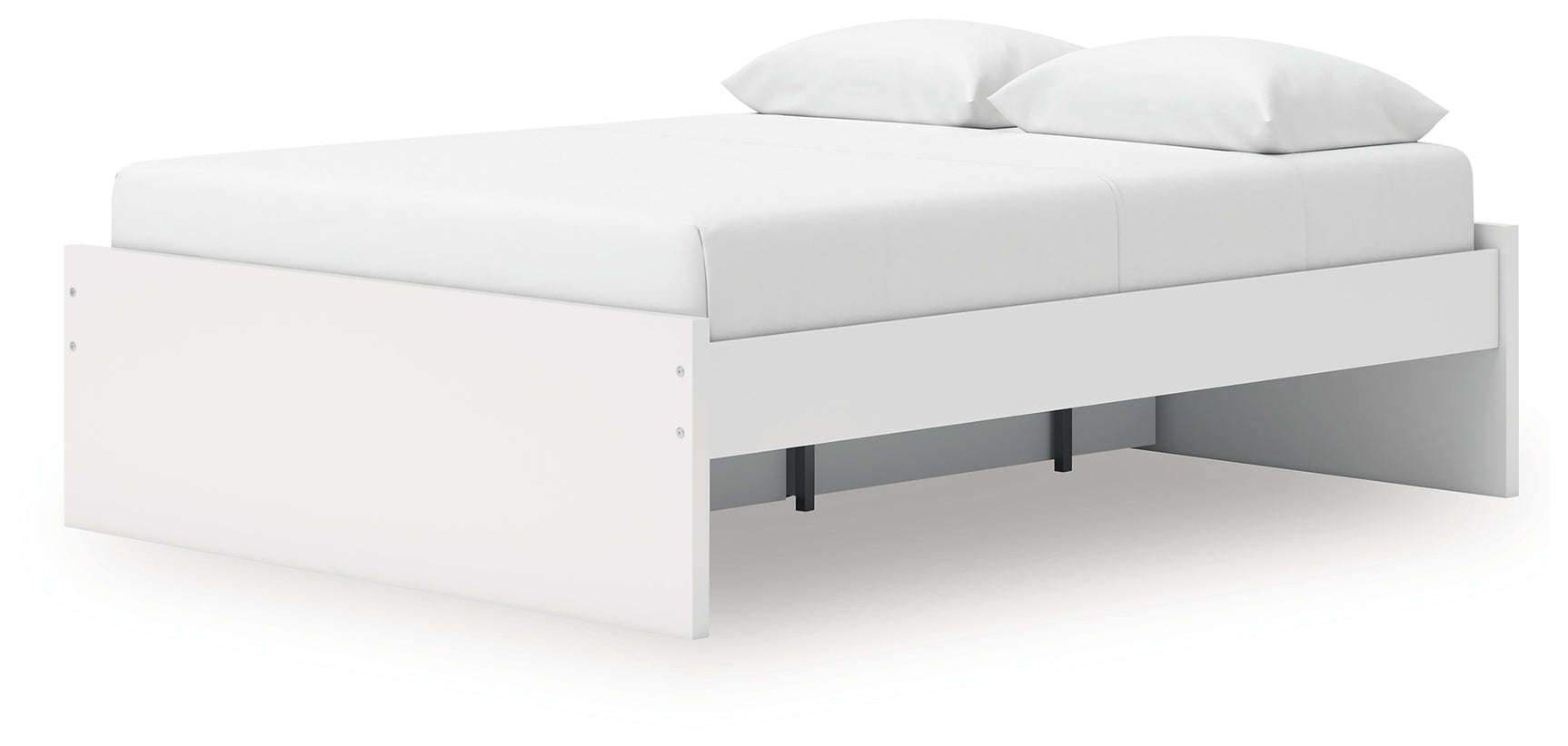 Onita White Queen Platform Bed with 1 Side Storage