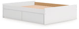Onita White Queen Platform Bed with 1 Side Storage
