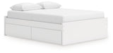 Onita White Queen Platform Bed with 1 Side Storage
