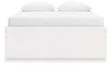 Onita White Queen Platform Bed with 1 Side Storage