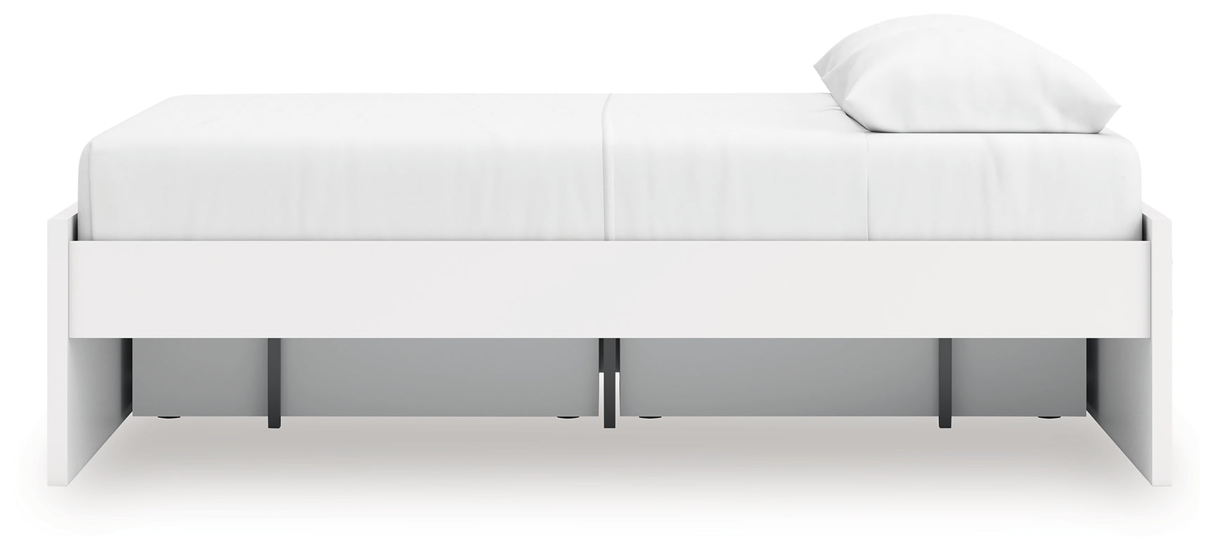 Onita White Queen Platform Bed with 1 Side Storage