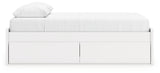 Onita White Queen Platform Bed with 1 Side Storage