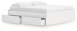 Onita White King Platform Bed with 1 Side Storage