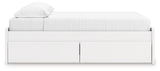 Onita White King Platform Bed with 1 Side Storage