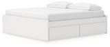 Onita White King Platform Bed with 2 Side Storage