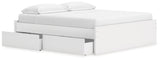 Onita White King Platform Bed with 2 Side Storage