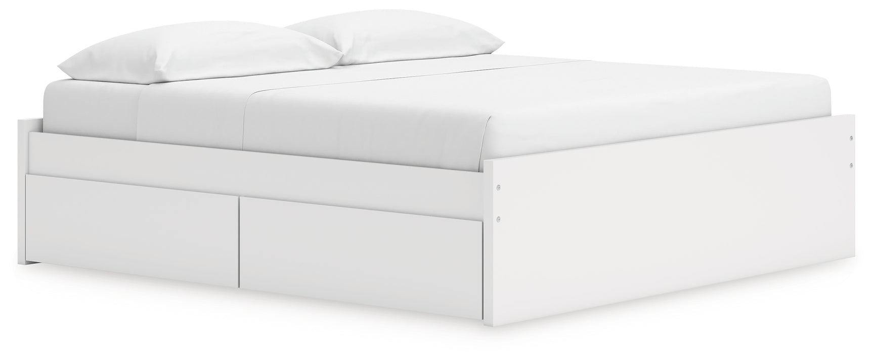 Onita White King Platform Bed with 2 Side Storage