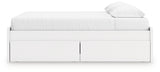 Onita White King Platform Bed with 2 Side Storage