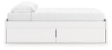 Onita White King Platform Bed with 2 Side Storage