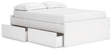 Onita White Full Platform Bed With 1 Side Storage