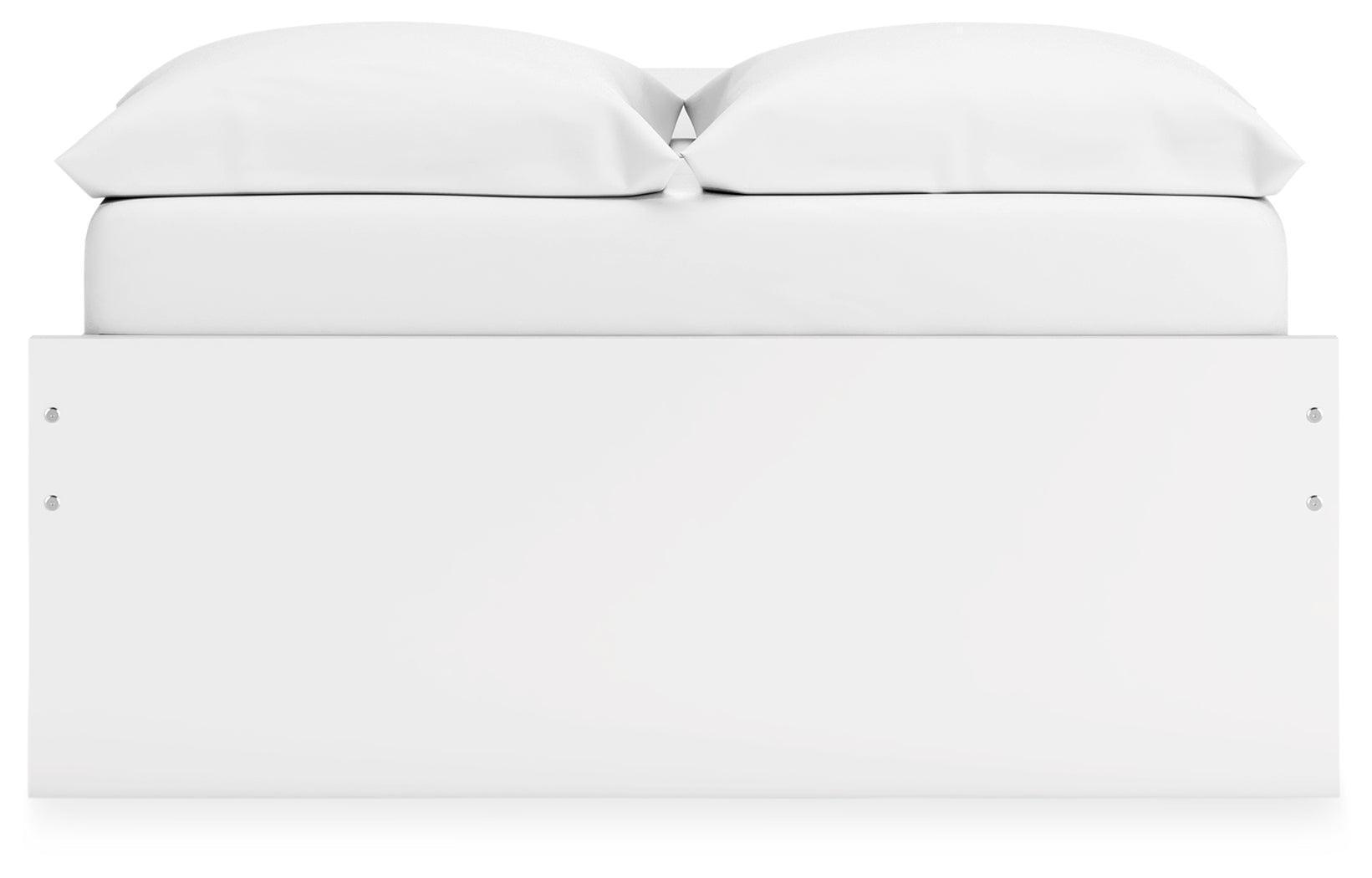 Onita White Full Platform Bed With 1 Side Storage