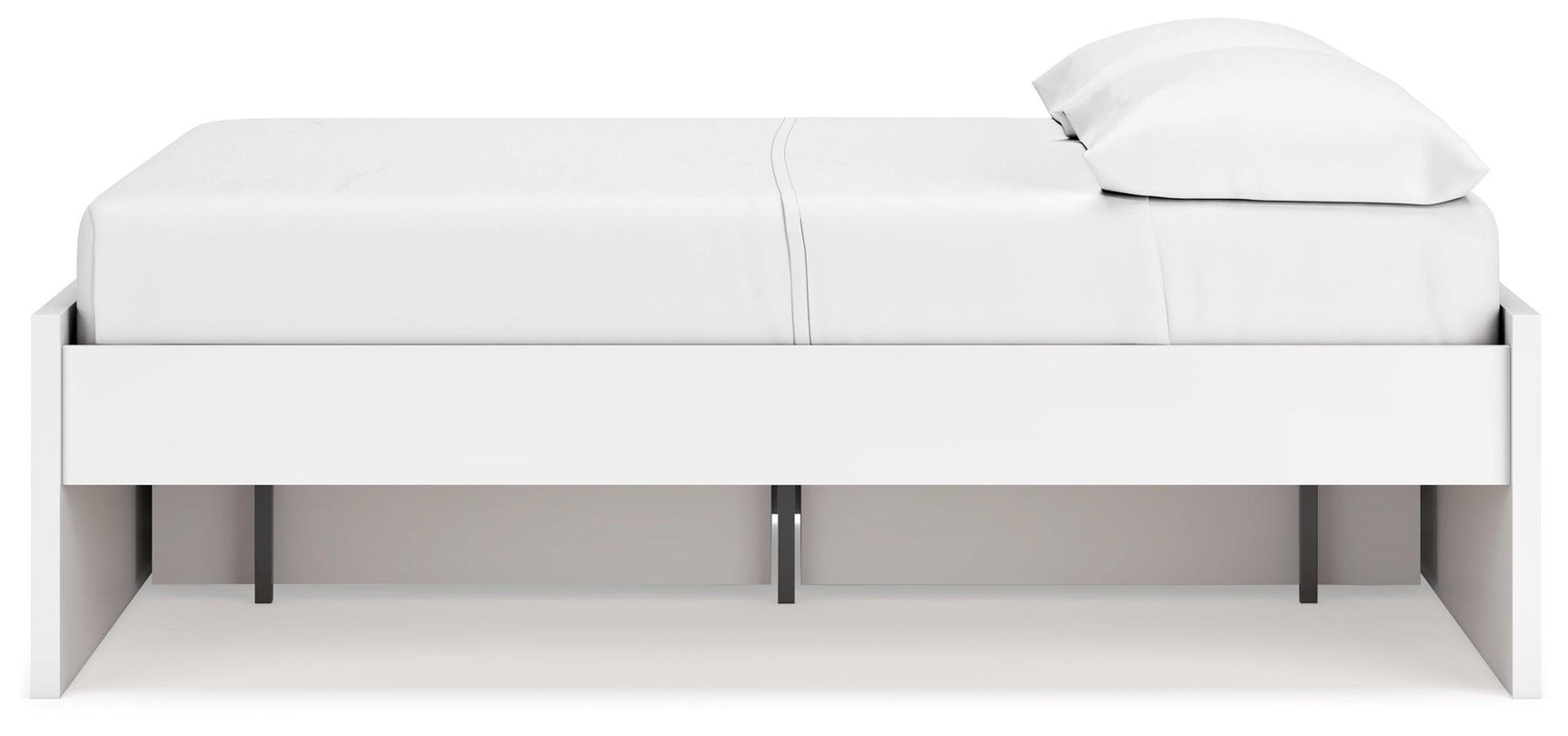 Onita White Full Platform Bed With 1 Side Storage