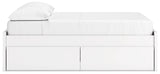 Onita White Full Platform Bed With 1 Side Storage
