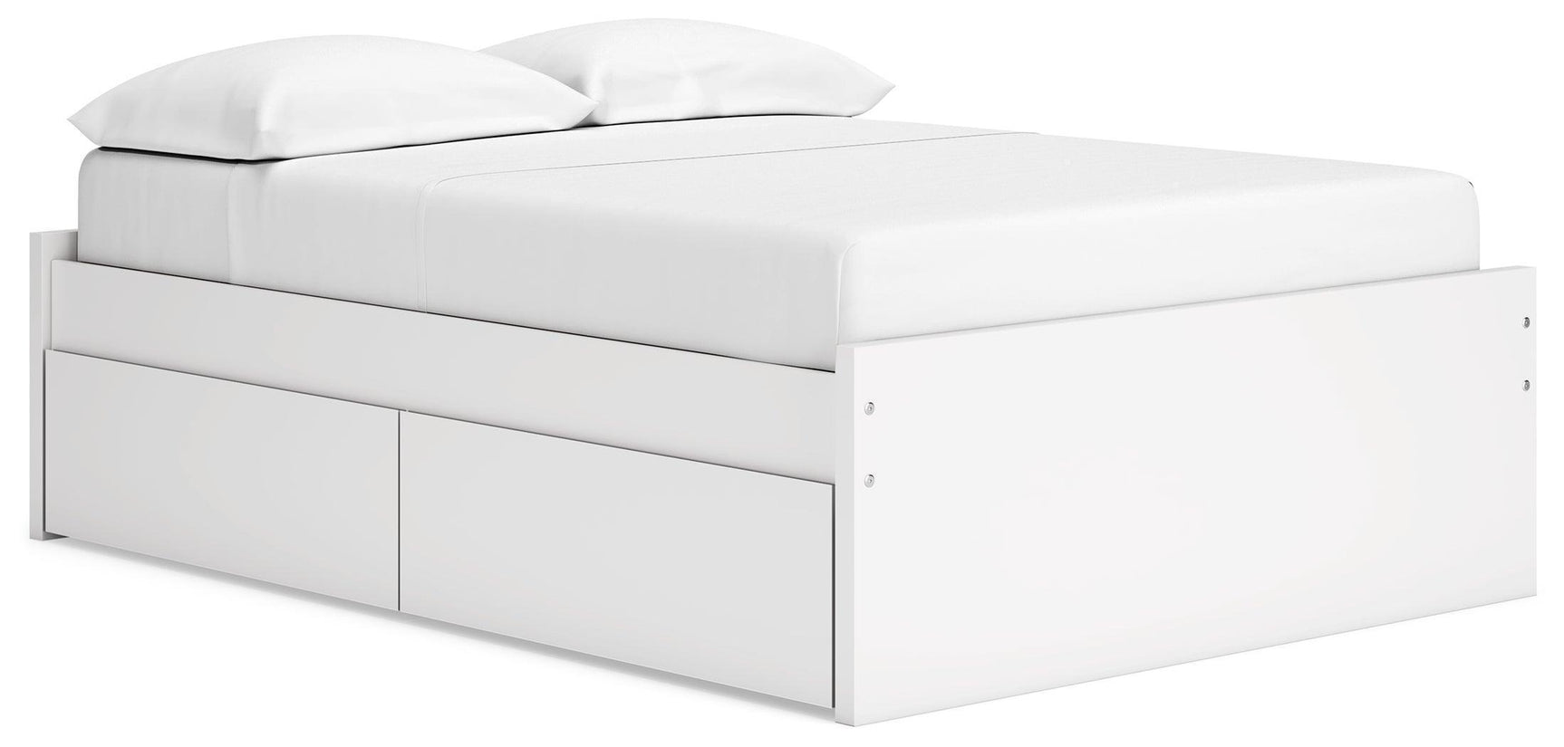 Onita White Full Platform Bed With 2 Side Storage