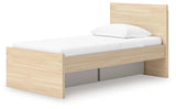 Onita Natural Twin Panel Platform Bed with 1 Side Storage