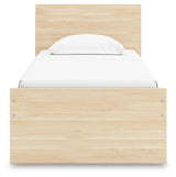 Onita Natural Twin Panel Platform Bed with 1 Side Storage