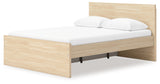 Onita Natural Queen Panel Platform Bed with 1 Side Storage