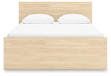 Onita Natural Queen Panel Platform Bed with 1 Side Storage