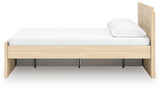 Onita Natural Queen Panel Platform Bed with 1 Side Storage