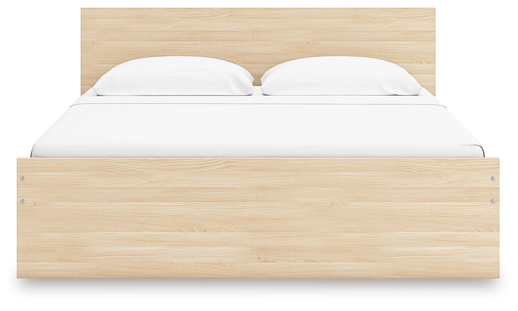 Onita Natural Queen Panel Platform Bed with 2 Side Storage