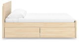 Onita Natural King Panel Platform Bed with Storage