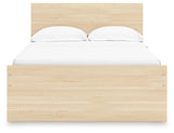 Onita Natural Full Panel Platform Bed with 1 Side Storage