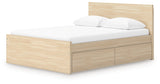 Onita Natural Full Panel Platform Bed with 2 Side Storage