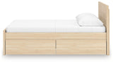 Onita Natural Full Panel Platform Bed with 2 Side Storage