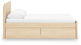Onita Natural Full Panel Platform Bed with 2 Side Storage