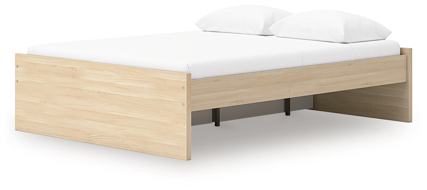 Onita Natural Queen Platform Bed with 1 Side Storage