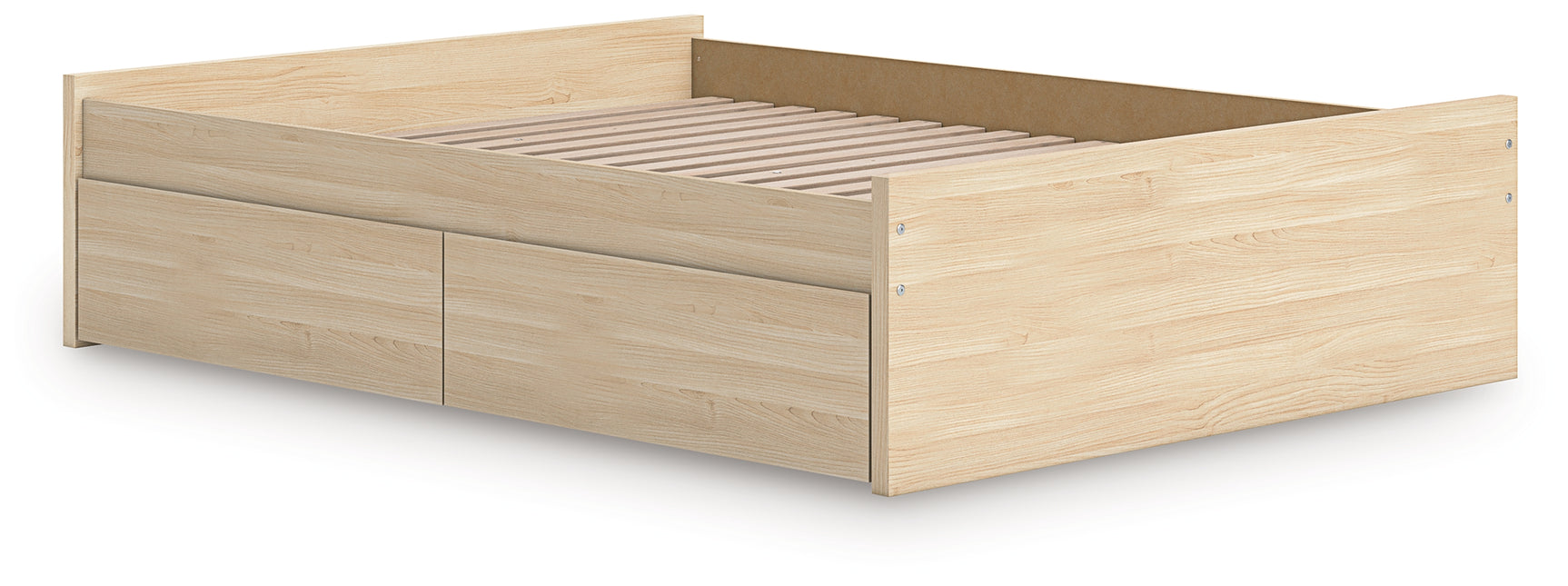 Onita Natural Queen Platform Bed with 2 Side Storage