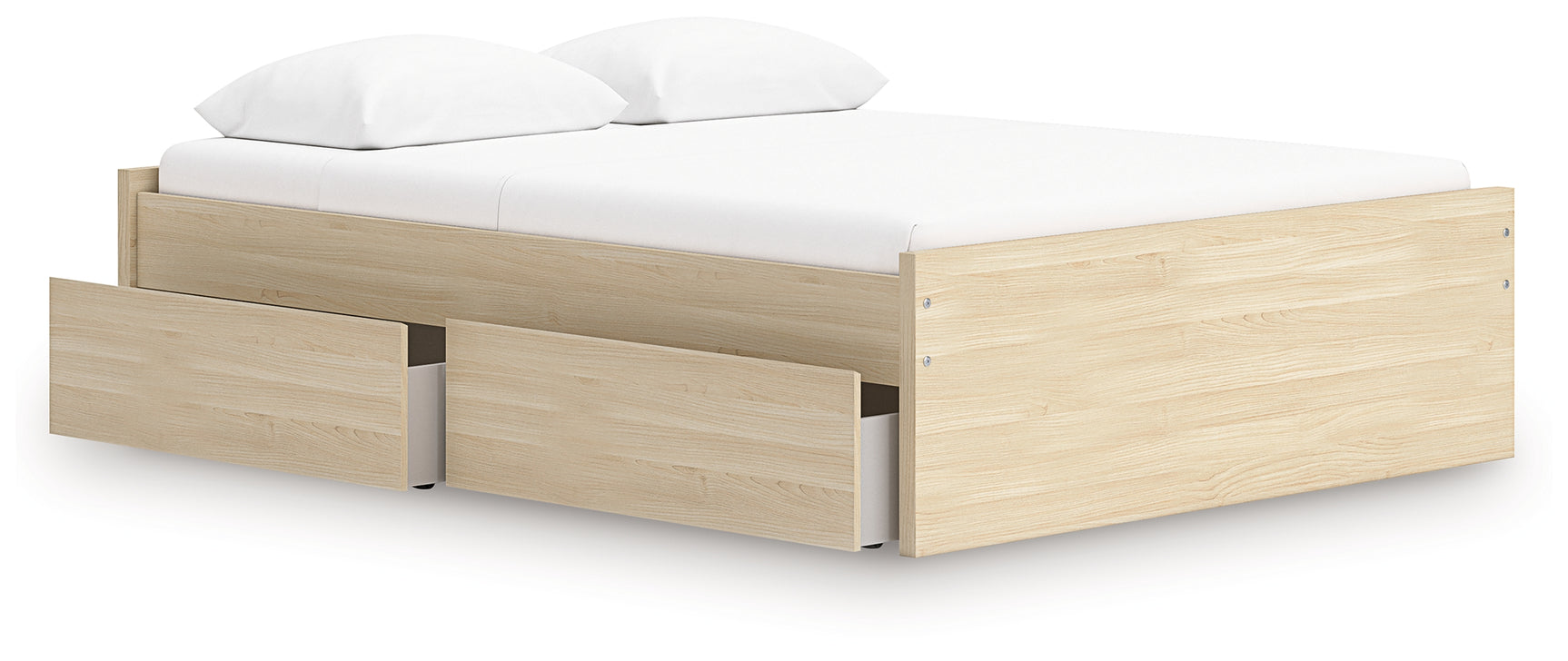 Onita Natural Queen Platform Bed with 2 Side Storage
