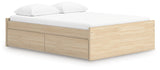 Onita Natural Queen Platform Bed with 2 Side Storage