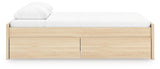 Onita Natural Queen Platform Bed with 1 Side Storage
